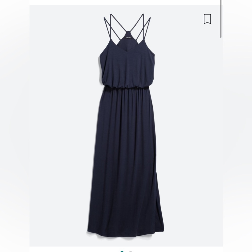 Navy Blue Knit Maxi Dress